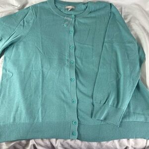 Woman Within Aqua Knit Top size 1x.New, never worn.